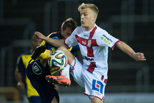 Assyriskas Jens Jakobsson i matchen i Superettan i fotboll