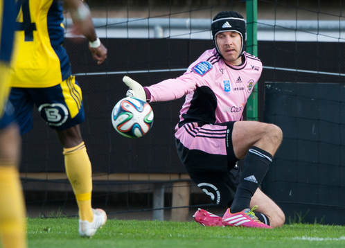 Ängelholms målvakt Matt Pyzdrowski i matchen i Superettan