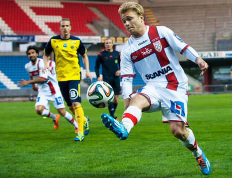 Assyriskas Christopher Brandeborn i matchen i Superettan i