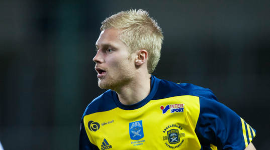 Ängelholms Rasmus Lindgren i matchen i Superettan i