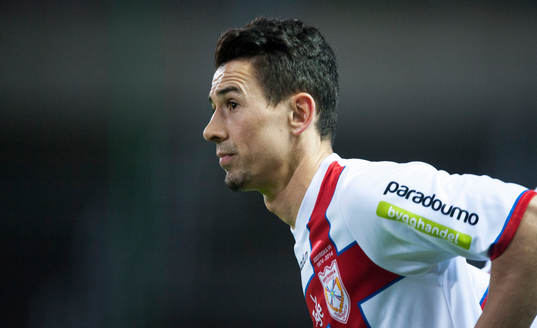 Assyriskas Fuad Hyseni i matchen i Superettan i fotboll