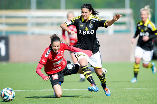 Kristianstads Johanna Rasmussen och AIKs Jessy Sharro