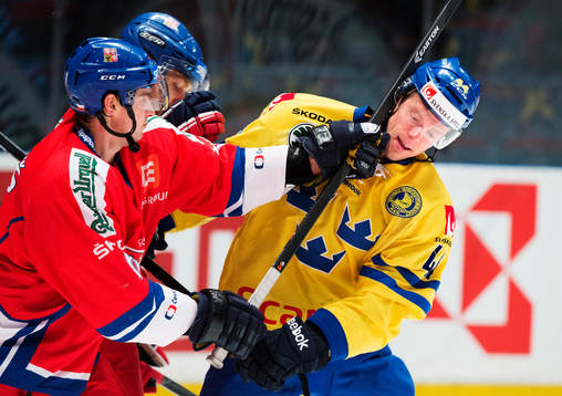 Tjeckiens Tomas Mojzis trycker till Sveriges Nicklas