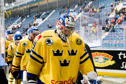 Sveriges målvakt Anders Nilsson deppar när han lämnar