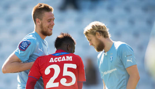 Helsingborgs David Accam och Malmös mittbackar Pontus