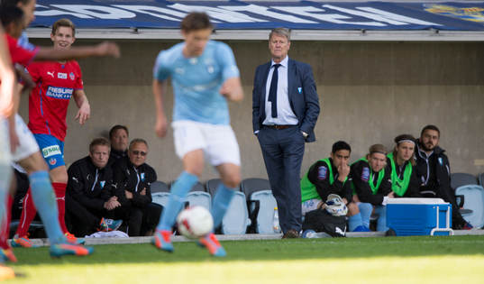 Malmös tränare Åge Hareide i semifinalen i Svenska Cupen