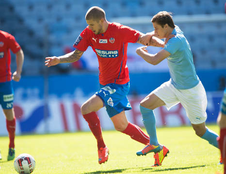 Helsingborgs Robin Simovic och Malmös Simon Thern i