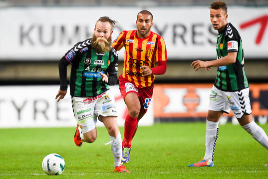 GAIS Asegeir Asgeirsson och Syrianskas Saman Ghoddos och