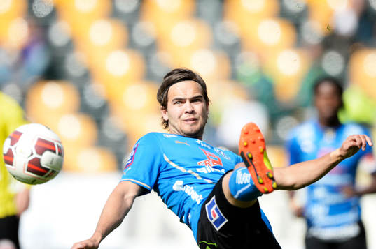 Halmstads Kristinn Steindorsson i matchen i allsvenskan