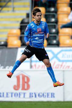 Halmstads Kristinn Steindorsson jublar