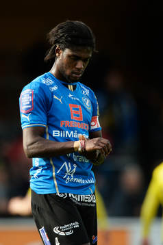 Halmstads Joseph Baffo deppar i matchen i allsvenskan