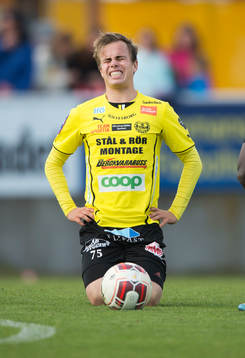 Mjällbys Andreas Blomqvist i matchen i allsvenskan mellan