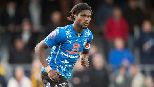 Halmstads Joseph Baffo  i matchen i allsvenskan mellan