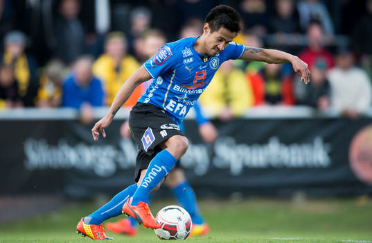 Halmstads Antonio Rojas  i matchen i allsvenskan mellan