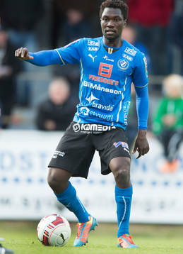 Halmstads King Osei Gyan  i matchen i allsvenskan mellan