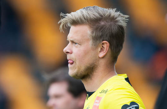 Mjällbys David Löfquist  i matchen i allsvenskan mellan