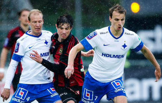 Norrköpings Andreas Johansson (tv) och Lars Christian