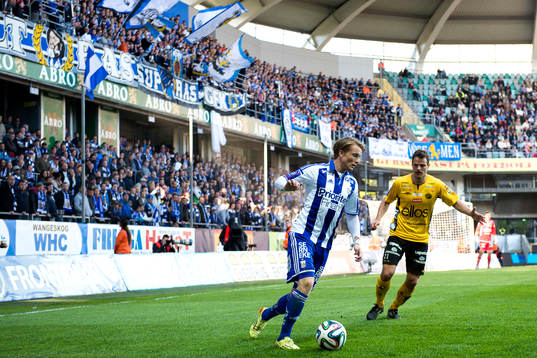IFK Göteborgs Sam Larsson och Elfsborgs Henning Hauger