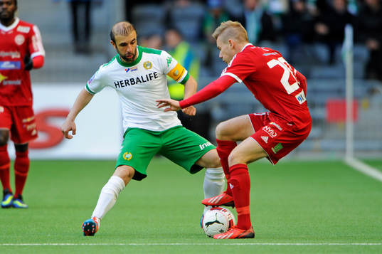 Hammarbys Kennedy Bakircioglü och Värnamos Freddy Winst