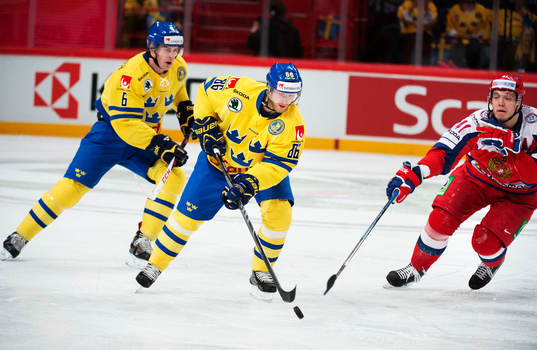 Sveriges Patrik Hersley och Linus Klasen utmanas av