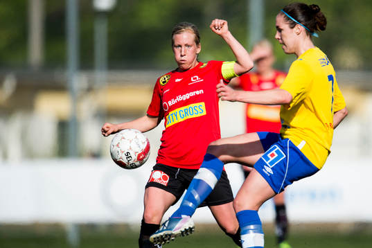 Umeå Södras Maxime Lindholm och LB07s Mia Persson