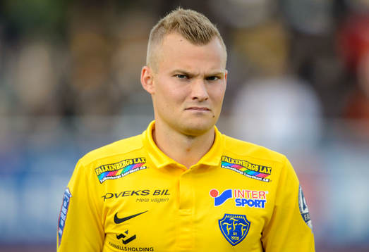 Falkenbergs Rasmus Sjöstedt innan fotbollsmatchen i