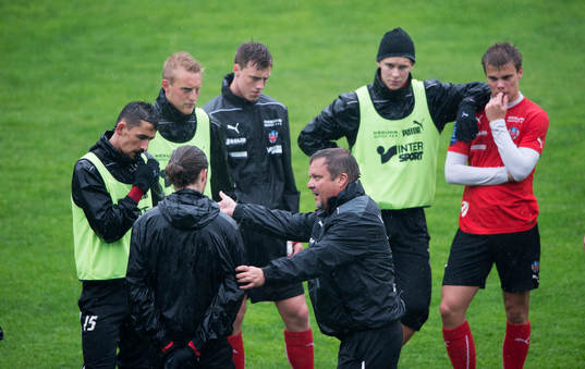 Helsingborgs tränare Roar Hansen vid Helsingborgs träning
