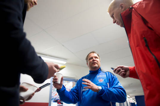 Helsingborgs tränare Roar Hansen vid Helsingborgs träning