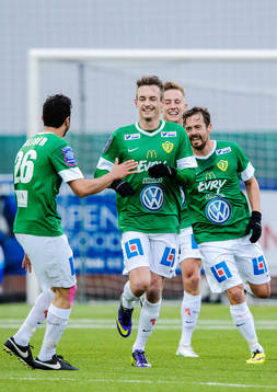 Jönköpings spelare jublar