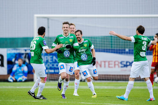 Jönköpings spelare jublar