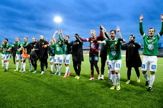 Jönköpings spelare jublar