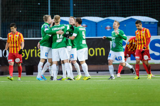 Jönköpings spelare jublar
