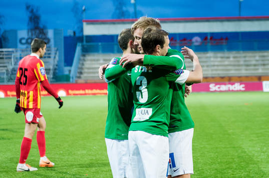 Jönköpings spelare jublar