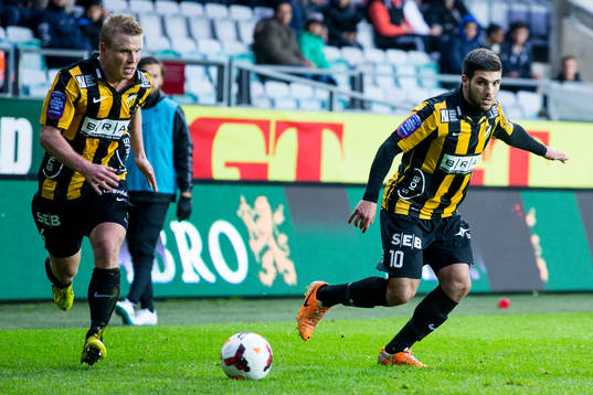 Häckens David Frölund och Moestafa El Kabir i samspel