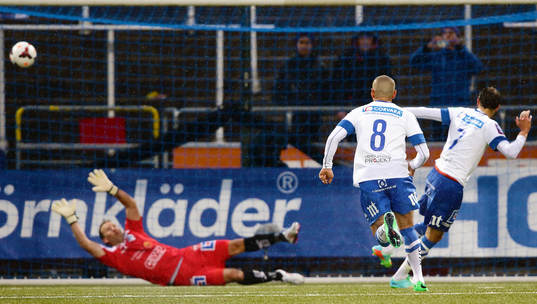 Mål 1-1 på straff slagen av Norrköpings Lars Christian