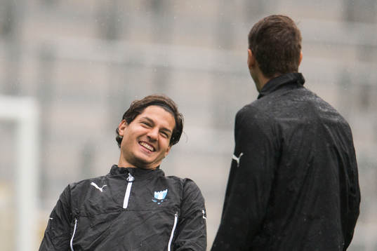 Malmö FFs Miiko Albornoz är glad
