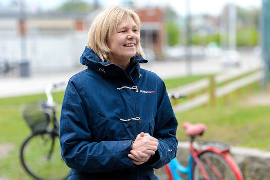 Skottlands förbundskapten Anna Signeul innan