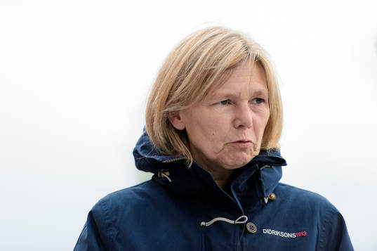 Skottlands förbundskapten Anna Signeul innan