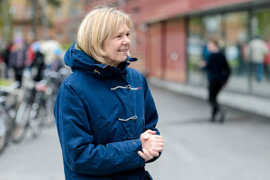 Skottlands förbundskapten Anna Signeul innan