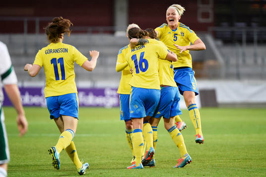 Sveriges Lina Nilsson jublar