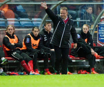 Helsingborgs tränare Roar Hansen i matchen i allsvenskan