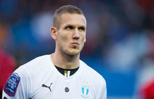 Malmös Robin Olsen  i matchen i allsvenskan mellan