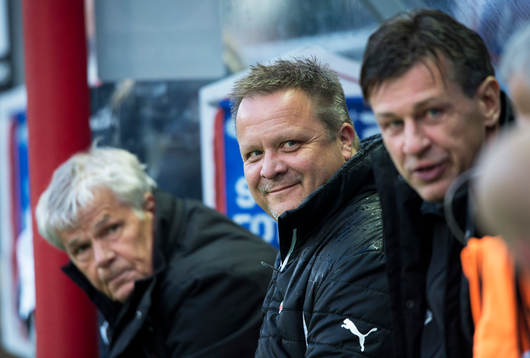 Helsingborgs tränartrio Kalle Björklund, Roar Hansen och