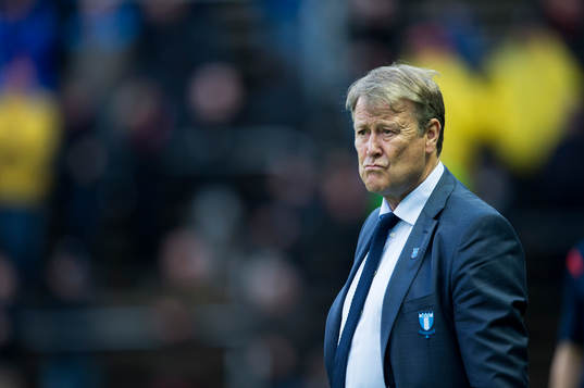 Malmös tränare Åge Hareide i matchen i allsvenskan