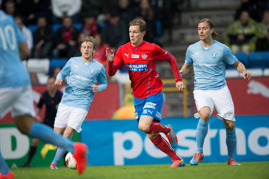 Helsingborgs Emil Krafth i matchen i allsvenskan mellan