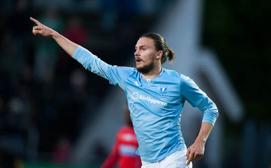 Malmös Erik Johansson i matchen i allsvenskan mellan