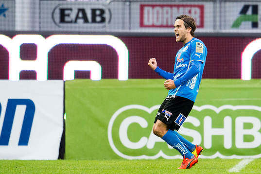 Halmstads Kristinn Steindorsson jublar