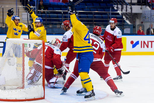 Sveriges Mikael Backlund, Joakim Lindström och Oscar