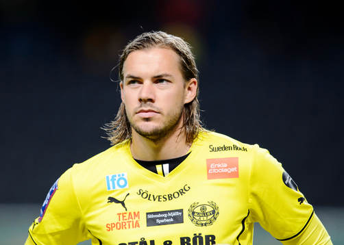 Porträtt på Mjällbys Danny Ervik innan fotbollsmatchen i