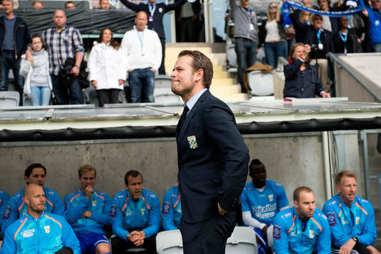 IFK Göteborgs tränare Mikael Stahre innan fotbollsmatchen